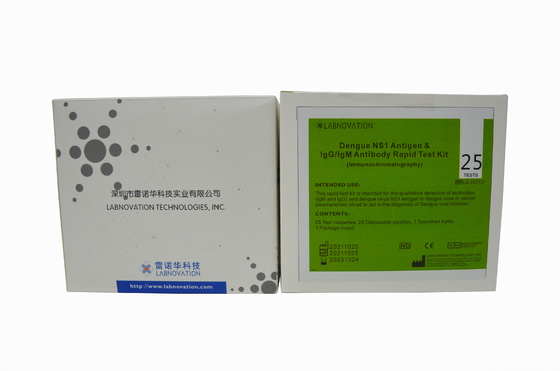 ISO13485 25 Tests Dengue Antigen Antibody Test Kit For NS1 IgM IgG