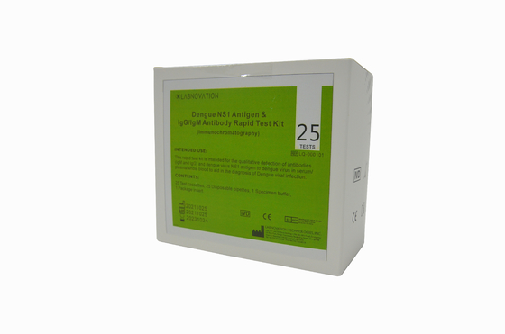 ISO13485 25 Tests Dengue Antigen Antibody Test Kit For NS1 IgM IgG